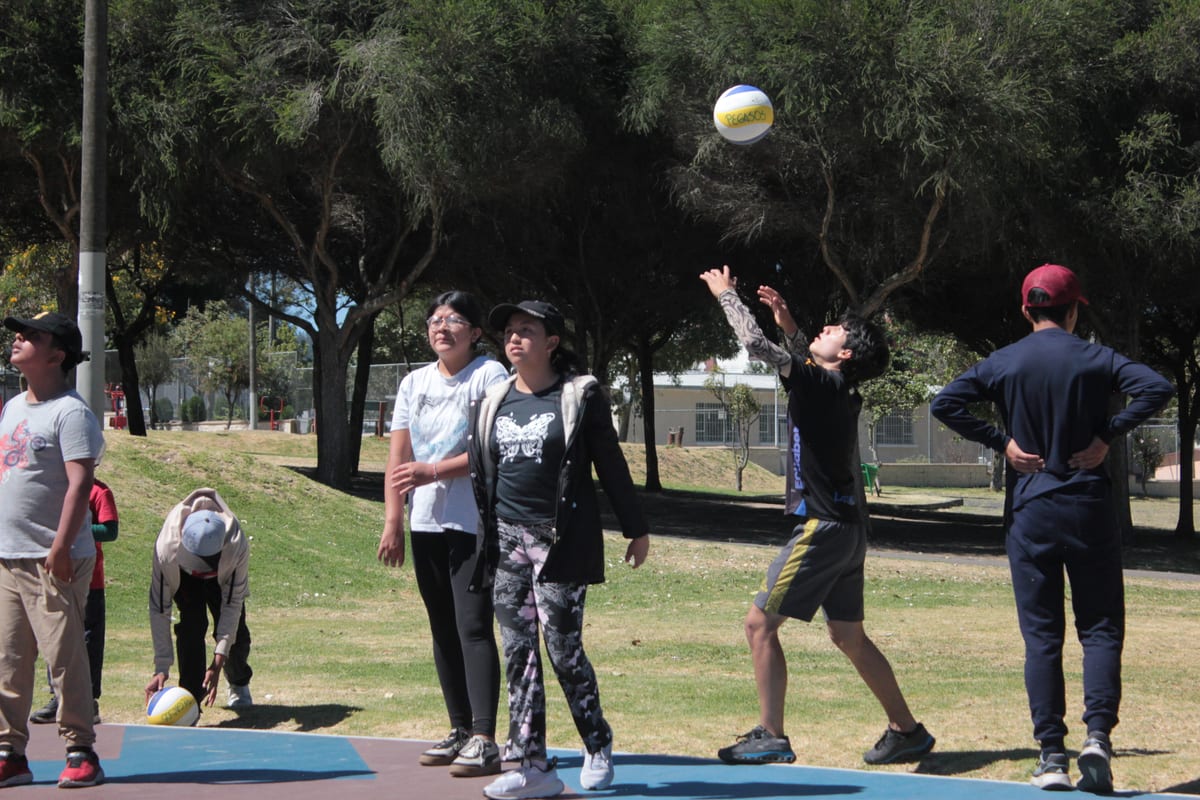 Entrenamiento de voleibol en las canchas